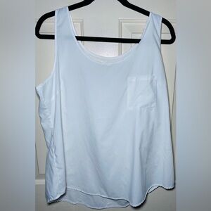 Faded Glory Sleeveless White Blouse With Front Pocket‎ XL
